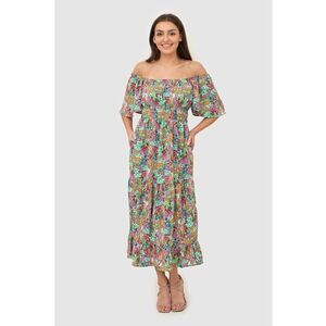 Rochie midi finisata cu volan DA1764 MULTI imagine