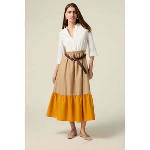 Rochie evazata cu model 2in1 si maneci 3/4 imagine