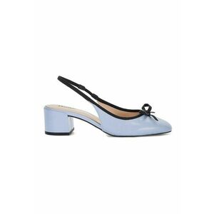 Pantofi din piele cu toc si detaliu cu funda Classy imagine