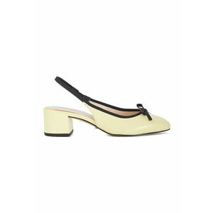 Pantofi din piele cu toc si detaliu cu funda Classy imagine