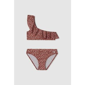 Costum de baie cu model floral si volane imagine