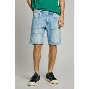 Bermude relaxed fit din denim cu aspect deeteriorat imagine