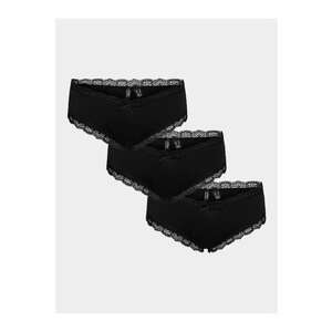 Set 3 perechi chiloti dama - 303430214 - Bumbac - XS INTL - Negru imagine