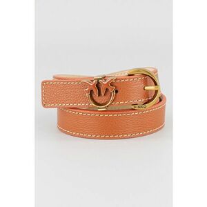 Curea de piele ingusta cu logo metalic Love Berry imagine