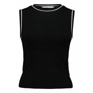 Top slim fit cu decolteu la baza gatului si aspect striat imagine
