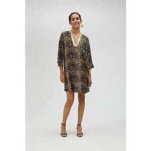 Rochie cu decolteu in V si animal print imagine