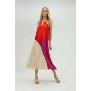 Rochie midi cu pliuri si decupaj frontal imagine