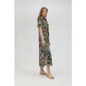 Rochie-camasa midi cu model tropical imagine