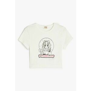 Tricou crop cu imprimeu grafic imagine