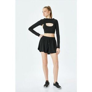 Pantaloni scurti lejer cu model 2 in 1 si snur imagine