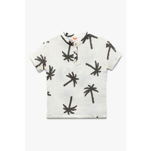 Tricou cu imprimeu si fenta cu nasturi imagine