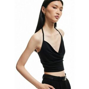 Top crop cu decolteu halter imagine