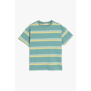 Tricou de bumbac cu decolteu la baza gatului imagine