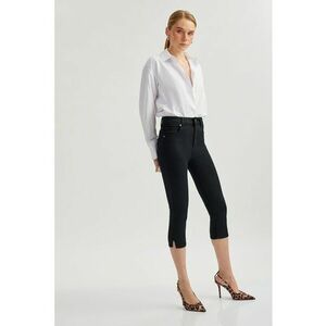 Blugi capri cu croiala skinny si talie inalta imagine