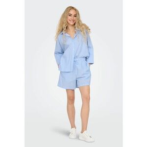 Pantaloni scurti cu model in dungi - snur si buzunare laterale imagine