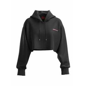 Hanorac crop pentru femei - Dexie - Bumbac - Negru imagine