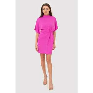 Rochie mini roz drapata in talie DA1782 HOT PINK imagine