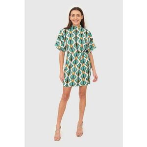 Rochie mini cu maneci scurte si imprimeu colorat DA1758 MULTI imagine