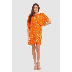 Rochie mini portocalie cu maneci scurte DA1724 BLOOD ORANGE imagine