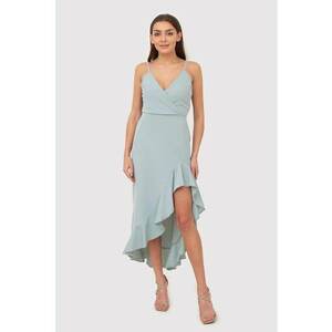 Rochie midi cu volane - Albastru - DA1503 DUCKEGG imagine