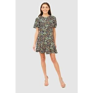 Rochie mini cu maneci scurte si imprimeu floral DA1803 MULTI imagine