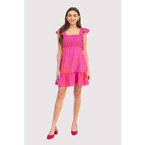 Mini rochie cu volane in roz DA1721 imagine