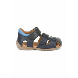 Sandale din piele cu model uni cu inchidere velcro imagine