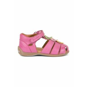 Sandale din piele cu talpa plata si inchidere velcro imagine