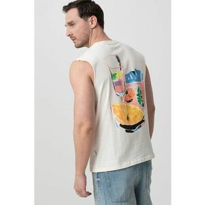 Tricou fara maneci cu model grafic pe spate imagine