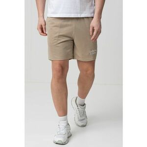 Pantaloni scurti cu aspect perforat si talie elastica imagine