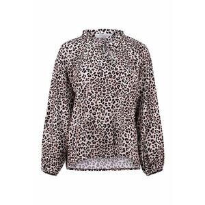 Bluza cu animal print - Negru - Maro fango - Alb murdar - imagine