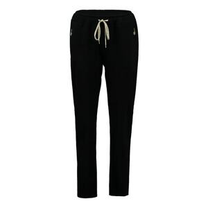 Pantaloni cu talie inalta si snur - Negru - imagine