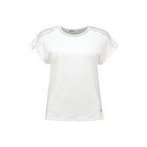 Tricou cu insertii de plasa - Alb murdar - imagine