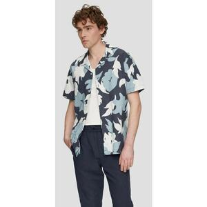 Q/S by s.Oliver Camasa barbati cu maneca scurta - Regular Fit cu imprimeu floral - Alb - imagine