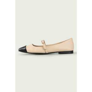 Balerini din piele cu aplicatie cap-toe imagine