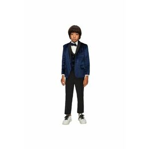 Costum baieti - Elegant - din Catifea - 5 Piese - MC-6042 - Albastru - imagine