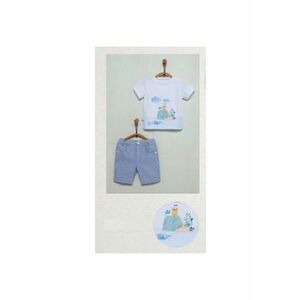 Compleu cu pantaloni scurti pepit - 2 piese - TKE6230 - Albastru - imagine