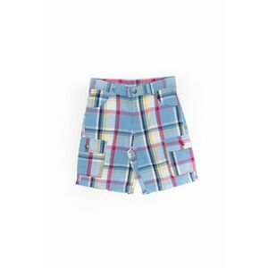 Pantaloni scurti din bumbac - in carouri - baieti - 43342 - Albastru - imagine