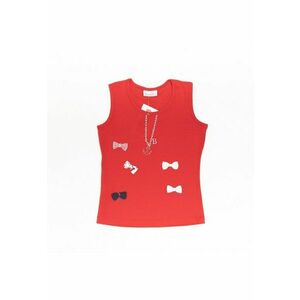 Bluza fara maneci - din bumbac - Papion - 21430-2 - Rosu - imagine