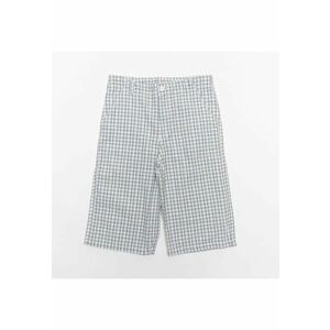 Pantaloni scurti in carouri - cu nasture - 40322 - Gri - imagine