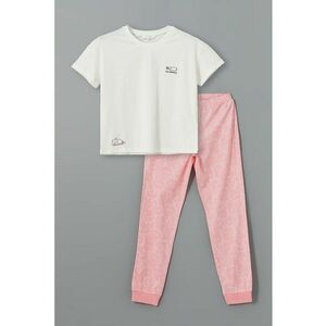 Pijama din bumbac cu maneci scurte imagine
