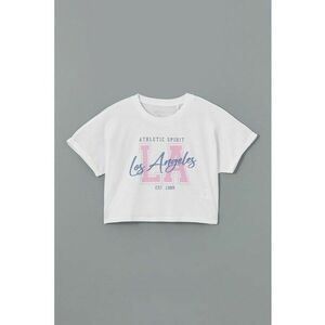 Tricou crop cu imprimeu text imagine