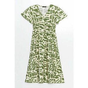 Rochie midi cu model si decolteu in V imagine