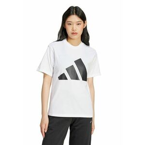 Tricou cu decolteu la baza gatului si imprimeu logo - Alb - Negru stins - imagine
