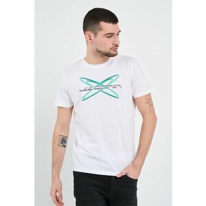 Tricou cu decolteu la baza gatului si imprimeu logo imagine