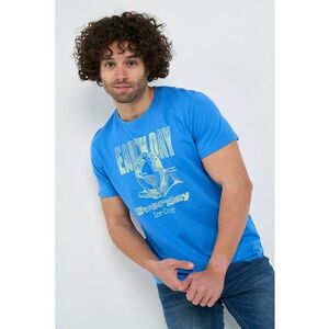 Tricou cu imprimeu si decolteu la baza gatului imagine
