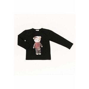 Bluza cu model ursulet - 17820-2 - Negru - imagine