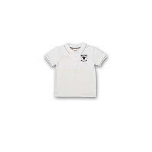Tricou cu nasturi copii - din bumbac - 43330-1 - Alb - imagine