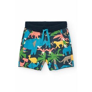Pantaloni scurti de bumbac cu imprimeu si snur imagine