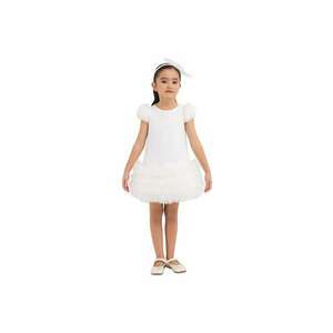Rochita cu Tulle - - Scurta - Alba - cu Bentita Asortata - 33344 - 104 cm - Alb imagine